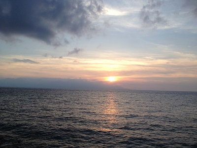 Sunset behind Yakushima