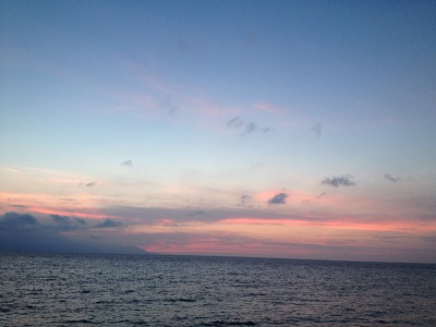 Sunset behind Yakushima